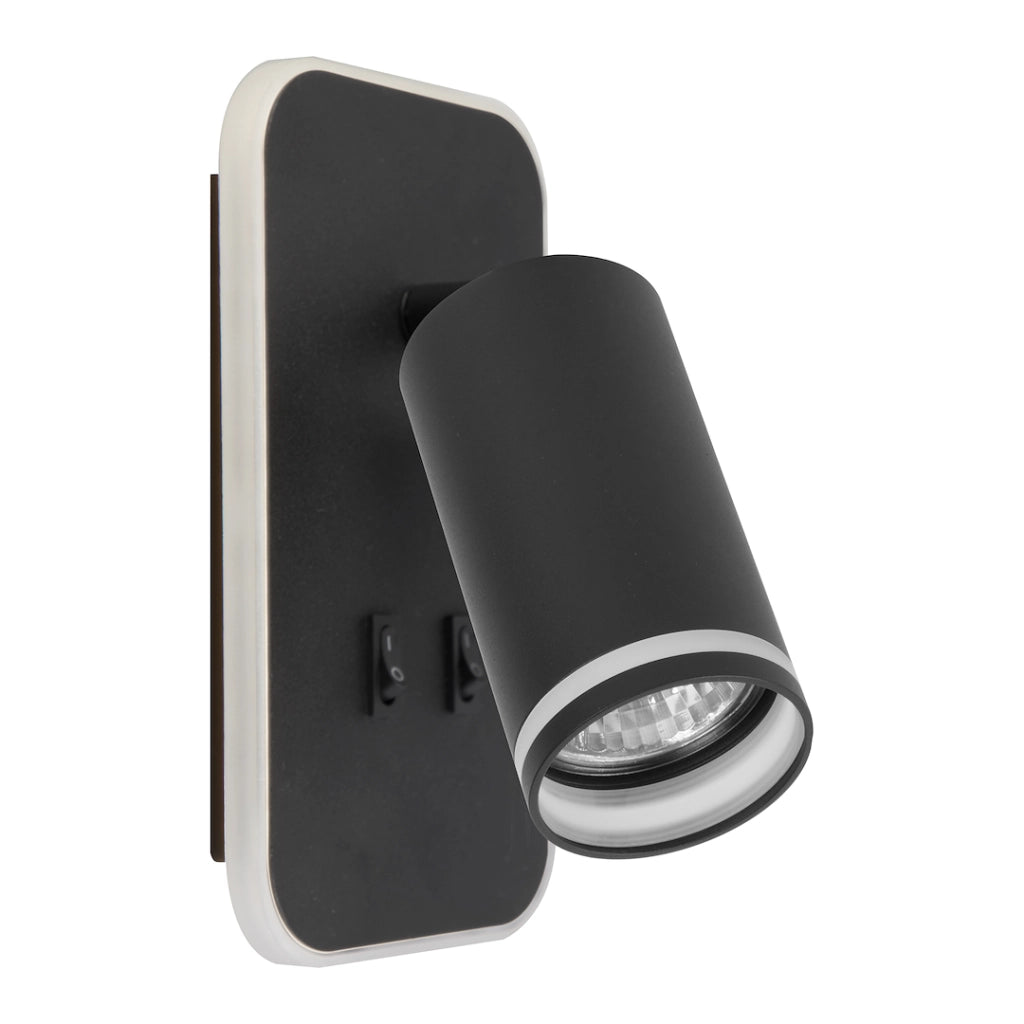 Applique moderna nera orientabile GU10+LED Pipe Milagro