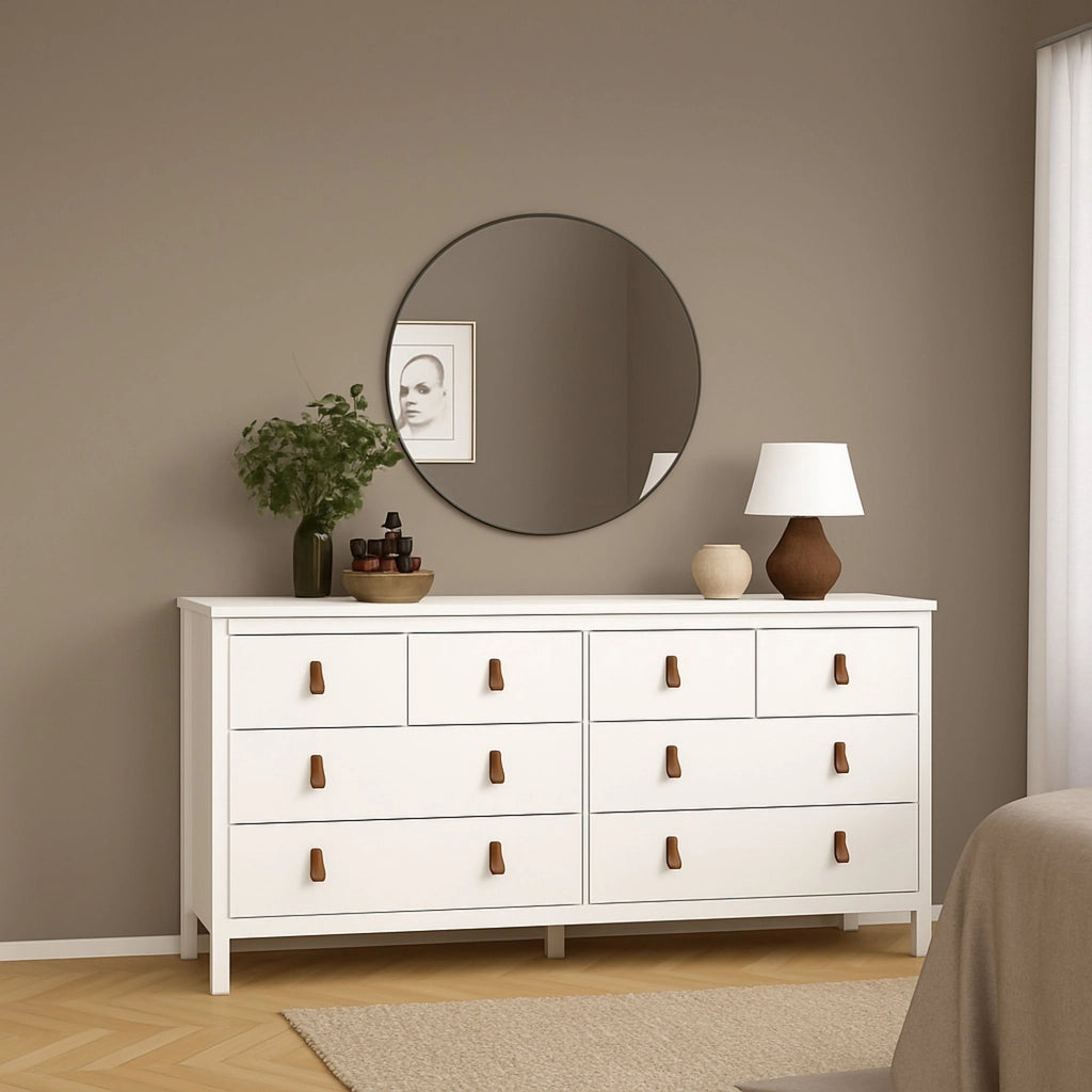 Credenza Wendy, Buffet da soggiorno, Madia da salotto, Dispensa da cucina, 160x38 h80 cm, Bianco
