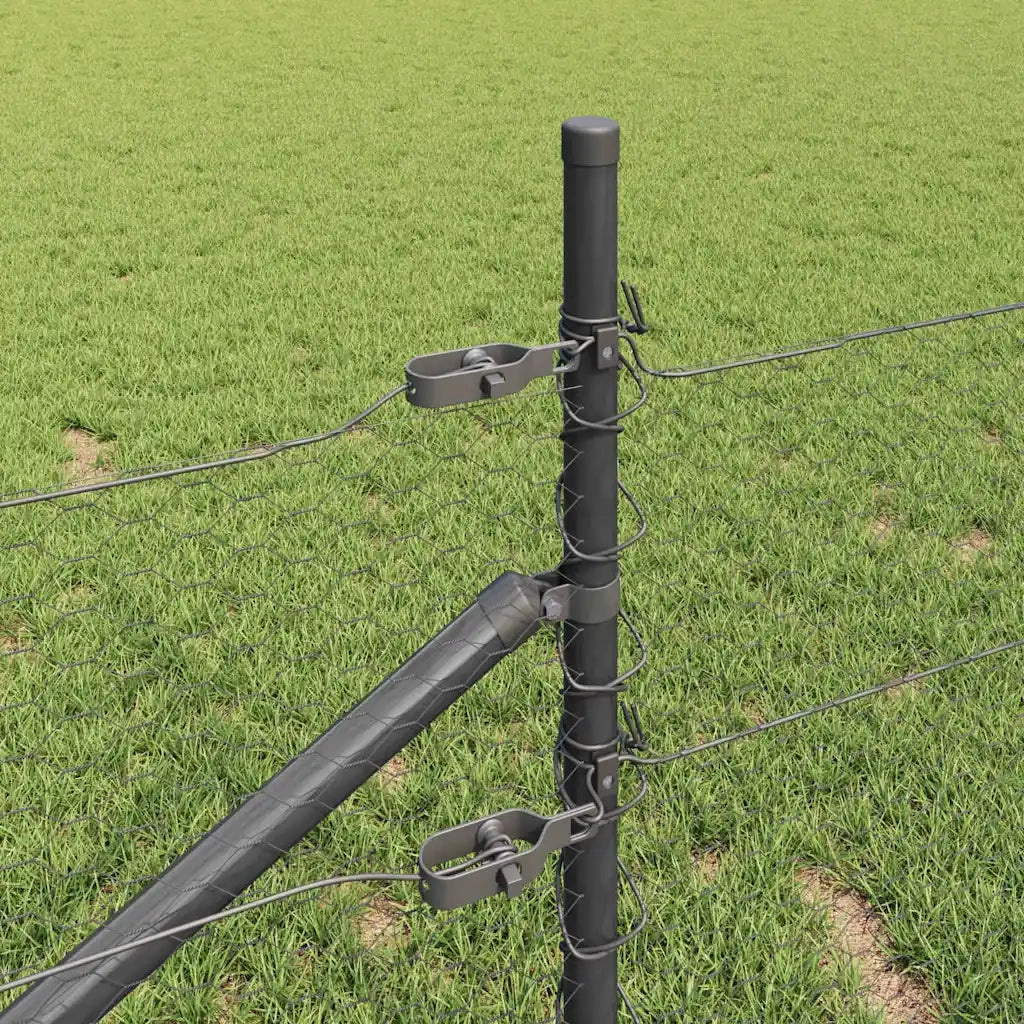 Palo della recinzione Grigio 25 x 0,5 m (rete da 25 mm) Acciaio