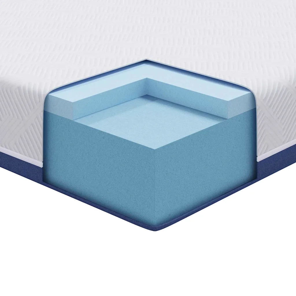 Materasso Bianco e Blu 100 x 200 cm Tessuto Jacquard 4106339