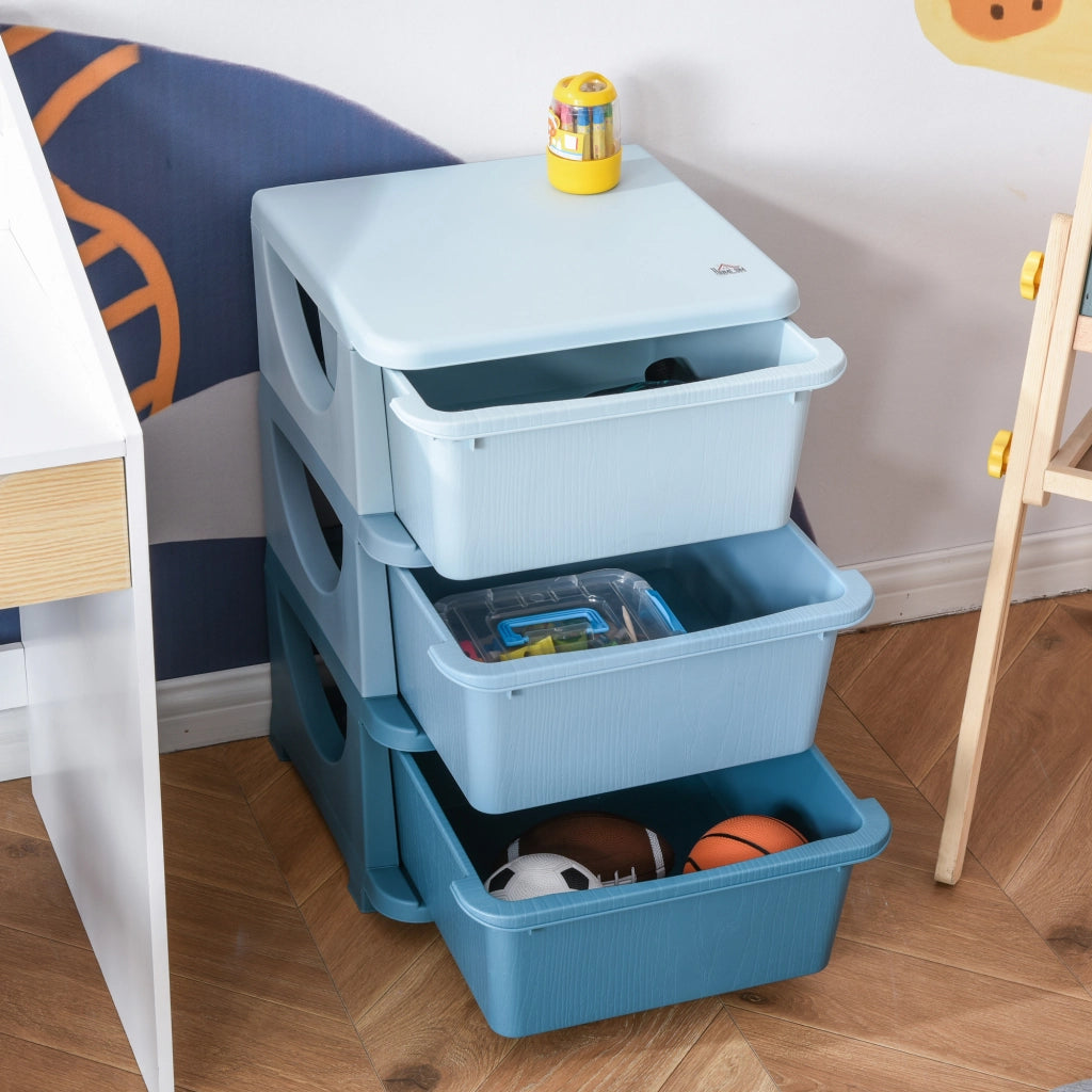 Cassettiera 6 Cassetti per Bambini ¨C Minimal ¨C Blu, PP, 37x37x56.5cm