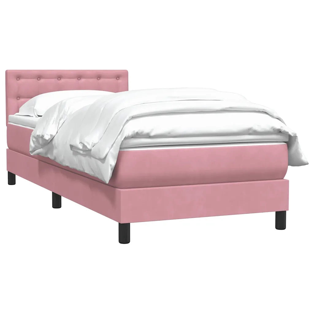 Giroletto a Molle con Materasso Rosa 90x210 cm Velluto 3316580