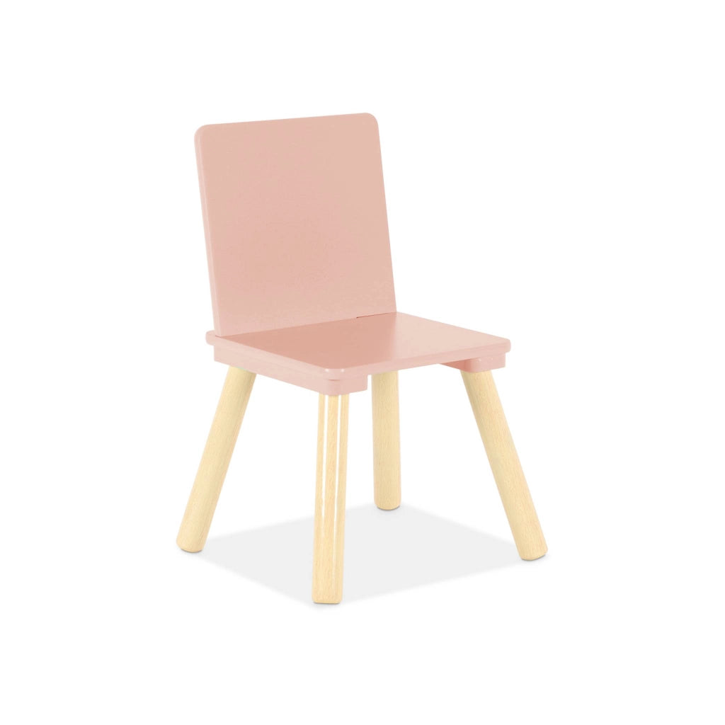 Tavolo quadrato per bambini con 2 sedie, rosa
