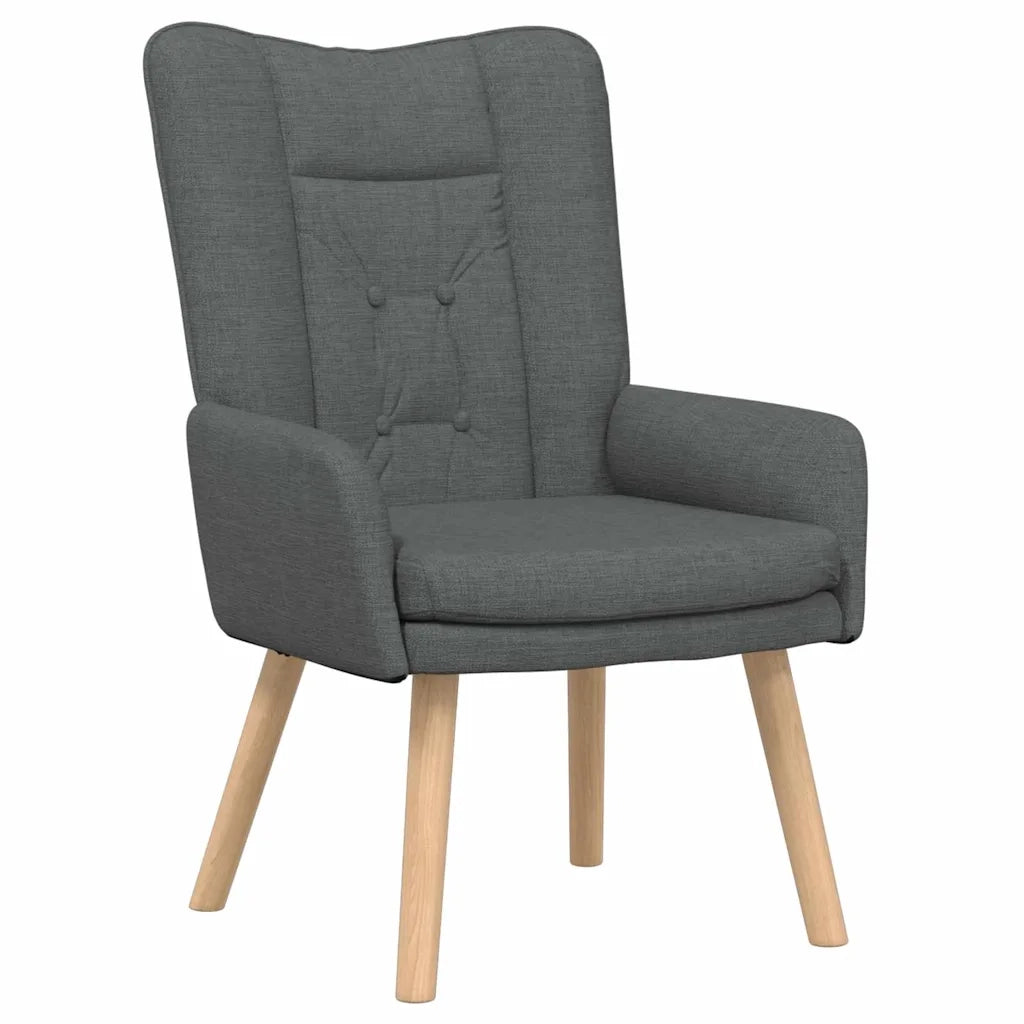 Poltrona | Sedia Relax Grigio scuro 63 x 67 x 94 cm Tessuto e compensato
