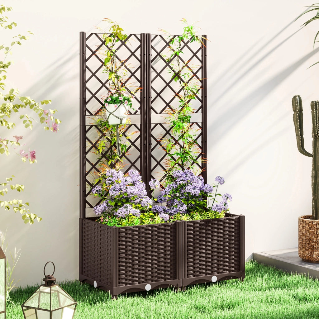 Letto da giardino rialzato con griglia ¨C Minimal ¨C 80x40x135 cm marrone