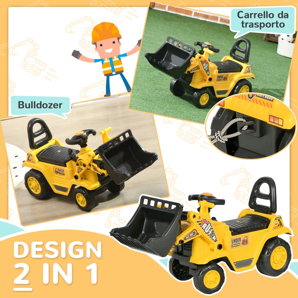 Escavatore Giocattolo per Bambini ¨C Xylo ¨C Giallo e Nero con Contenitore 80x26.5x39cm