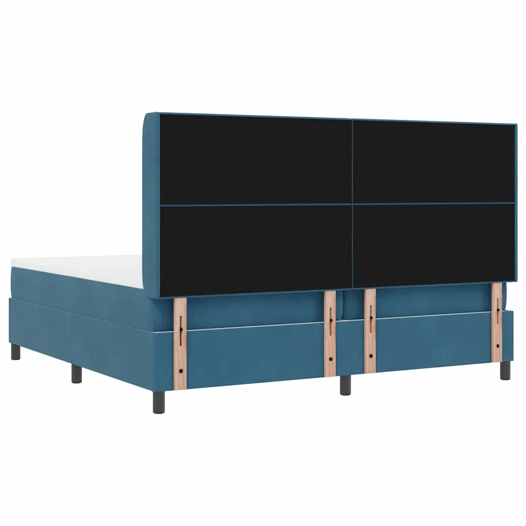 Letto a molle con strisce LED Blu 200 x 200 cm Velluto 3343890