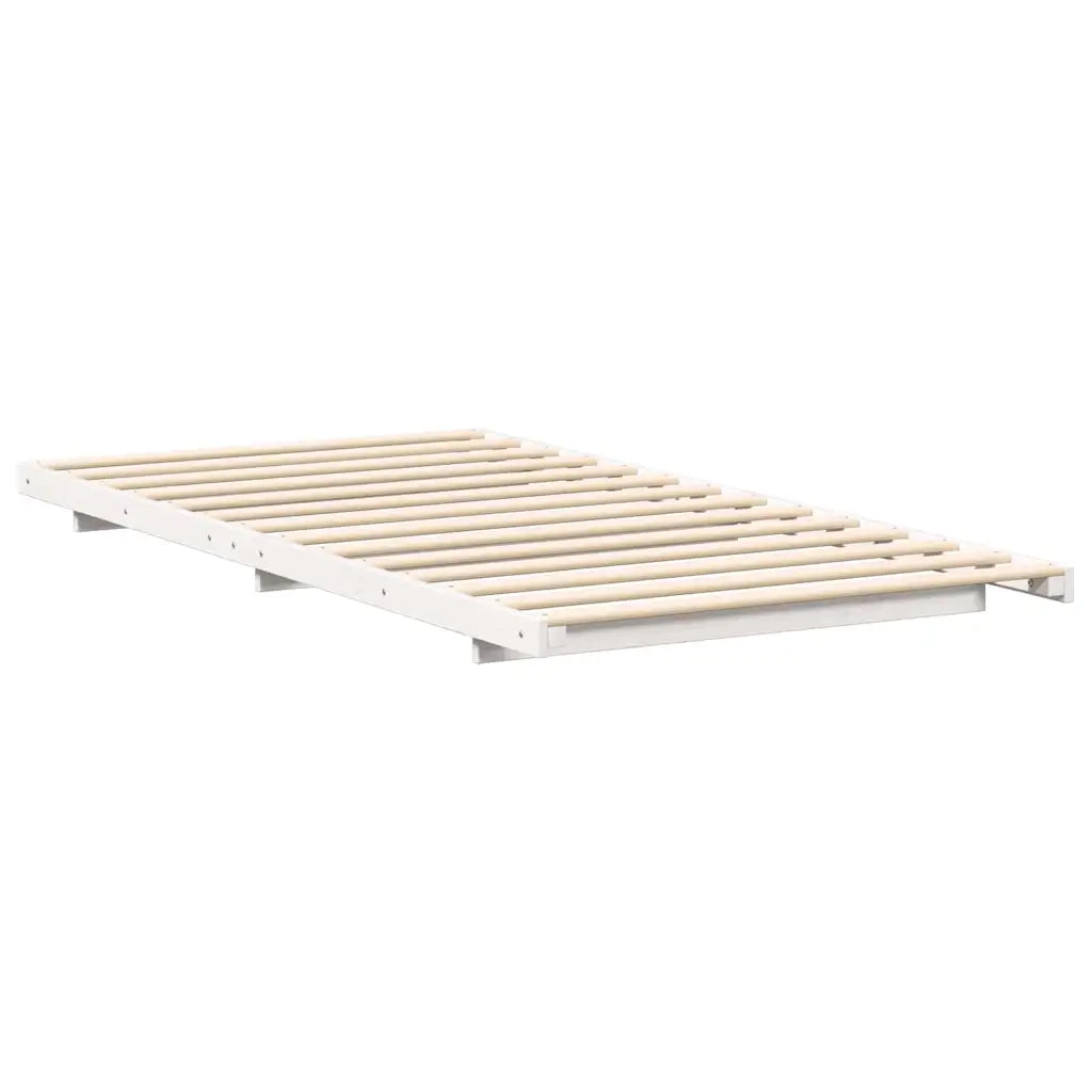 Struttura del letto Bianco 100 x 220 cm Pino massello 873128