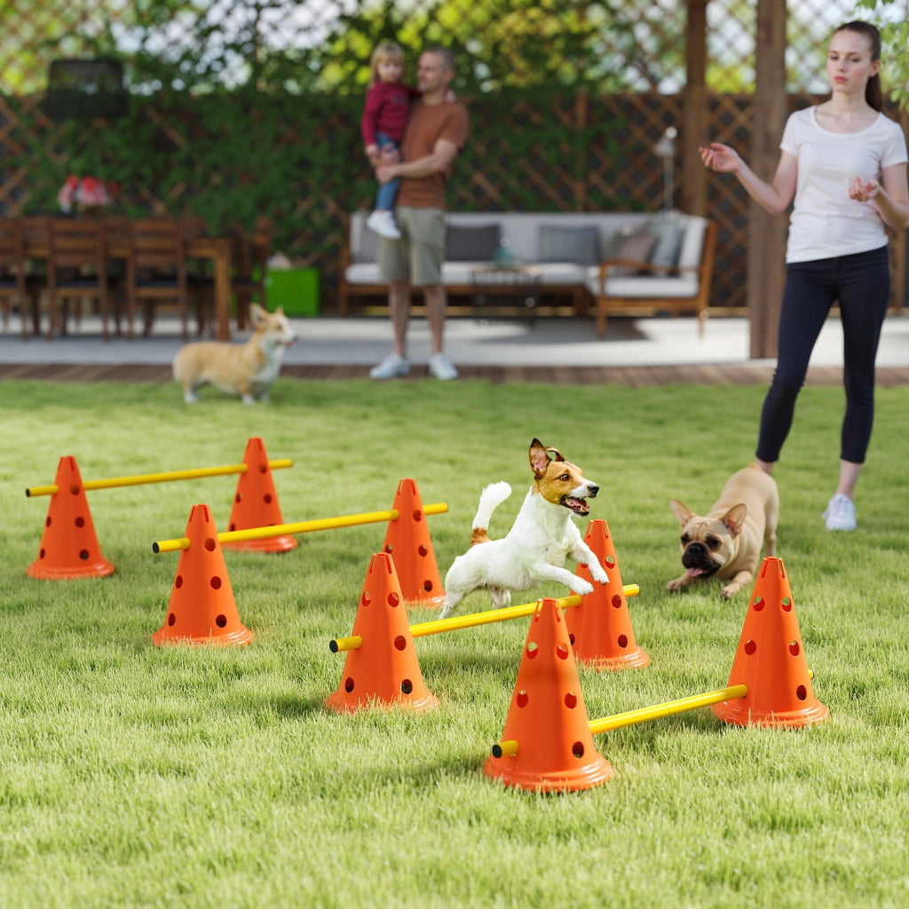 Set Agility per Cani ¨C Xylo ¨C 8 Ostacoli 8 Coni 8 Pali con Borsa