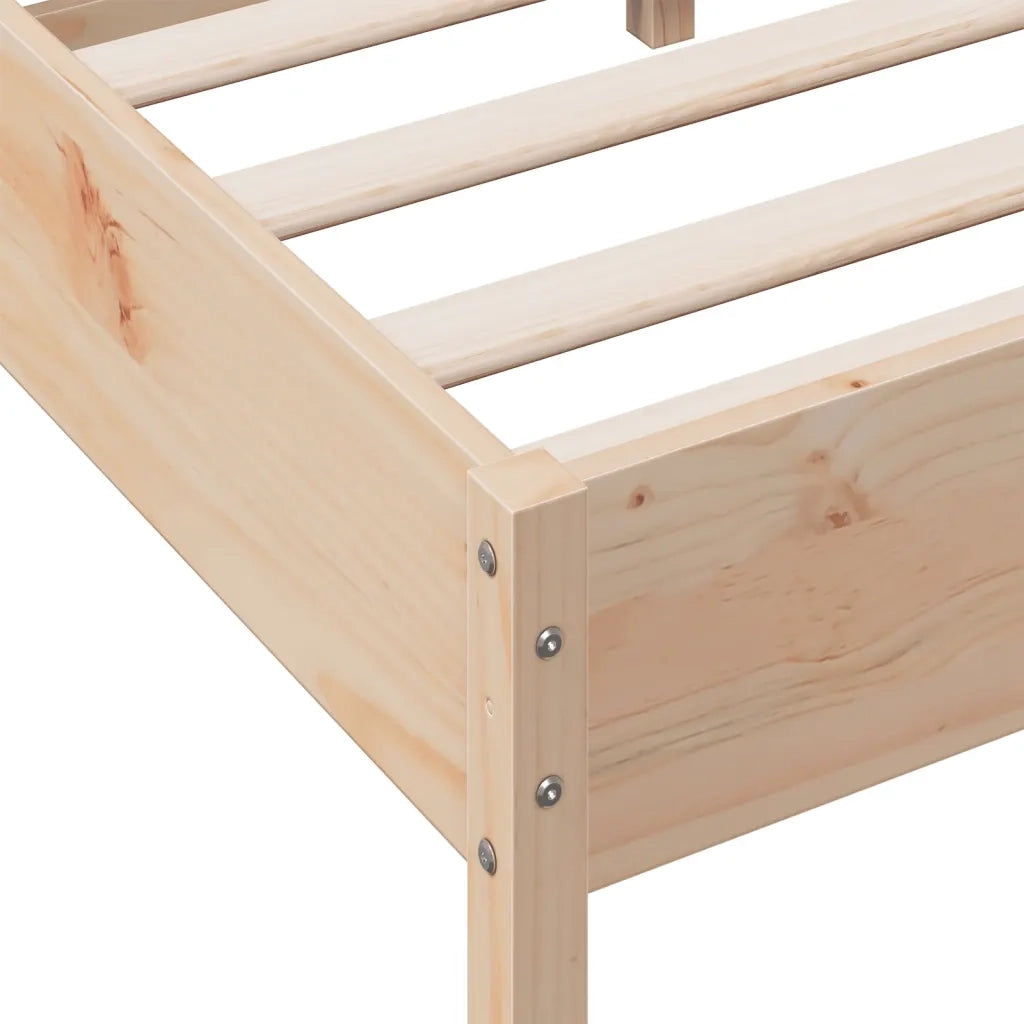 Letto matrimoniale | Letto per adulti | Letto senza Materasso 140x200 cm in Legno Massello di Pino