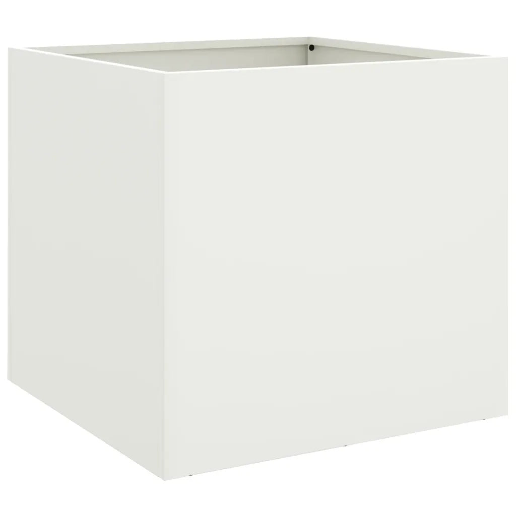 Fioriera | Cassetta per fiori | Vaso Bianca 42x40x39 cm in Acciaio