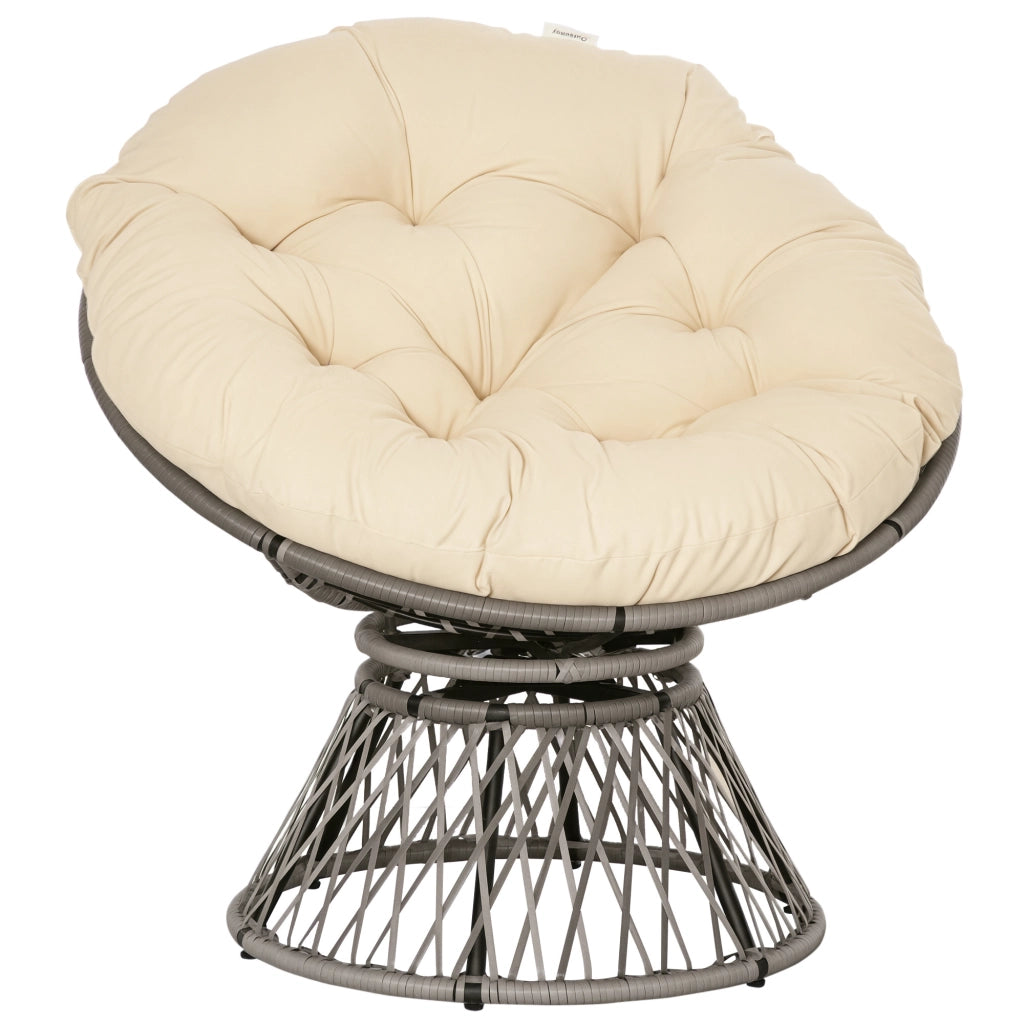 Poltrona da giardino girevole ¨C Minimal ¨C beige 97x90 cm