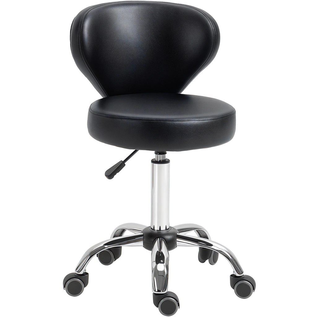 Sgabello in similpelle regolabile in altezza ¨C zephmum ¨C Nero