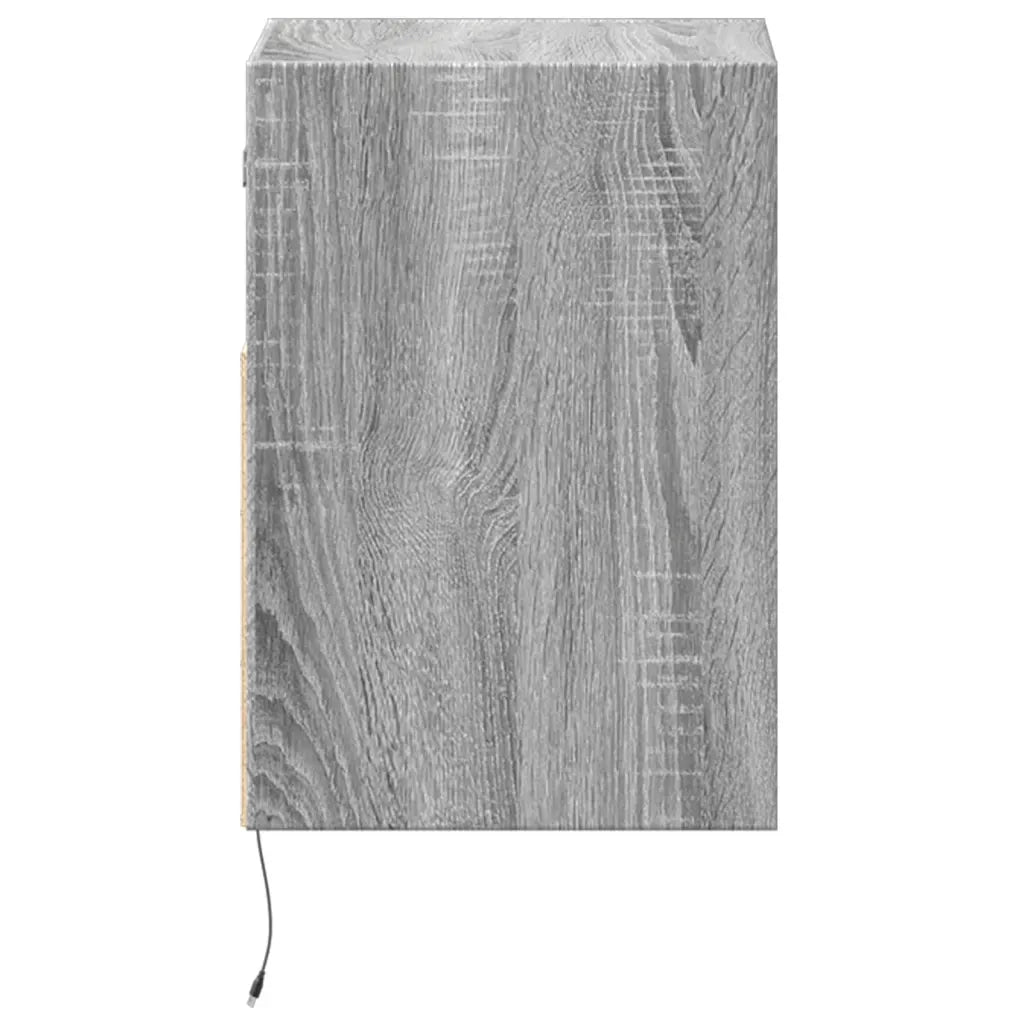 Mobile TV a Parete | Armadietto TV | Mobile Porta TV con Luci LED Grigio Sonoma 41x31x45 cm