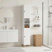Armadio da Bagno con Ripiano Aperto ALKMAAR Bianco Lucido 896159