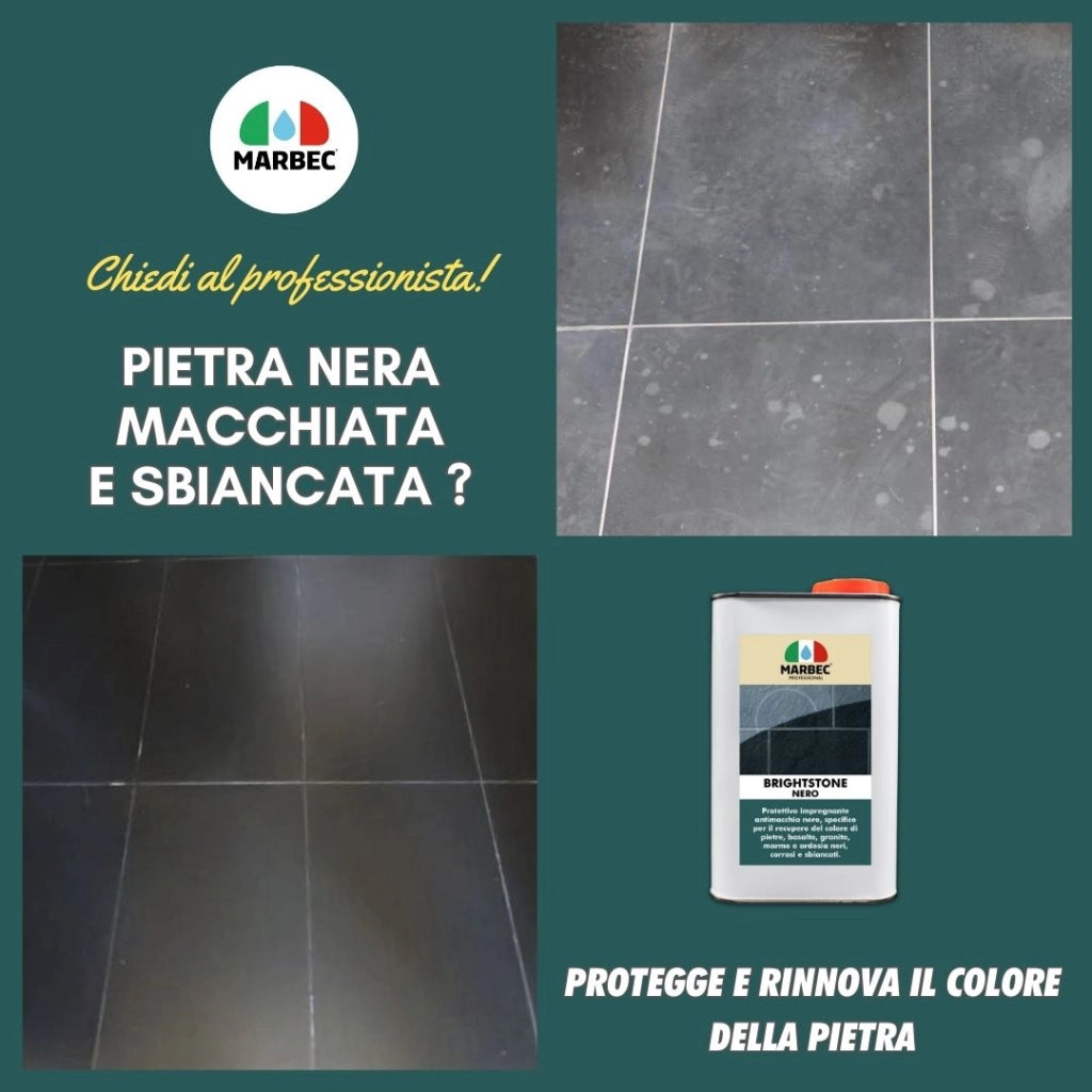 Cera per ardesia nera e pietre BRIGHTSTONE NERO   1LT