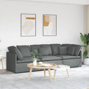 Divano Modulare con Cuscini in Tessuto Grigio Scuro 3321268