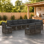 Set Divano da Giardino 10 pz Grigio polyrattan 3434252