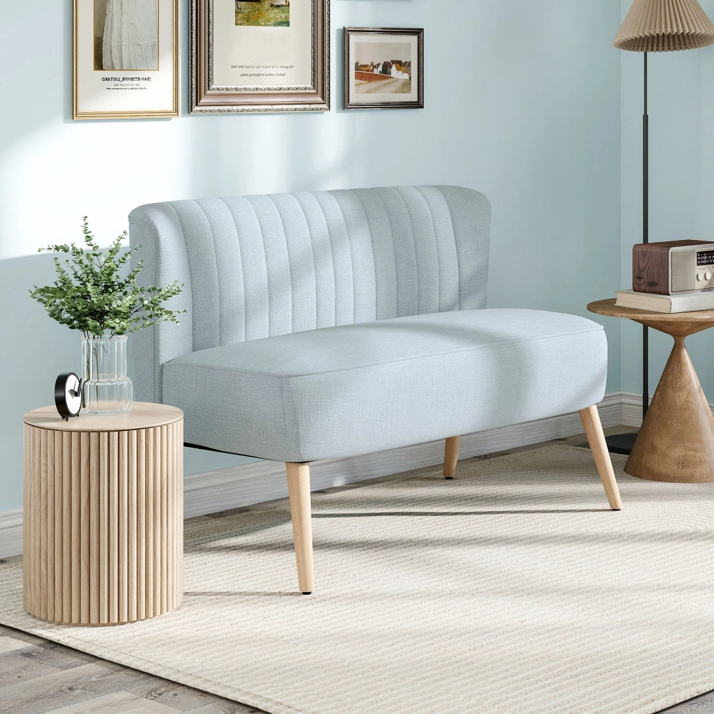Divano 2 posti imbottito ¨C Xylo ¨C 117x56.5x77 cm, verde chiaro, tessuto antimacchia