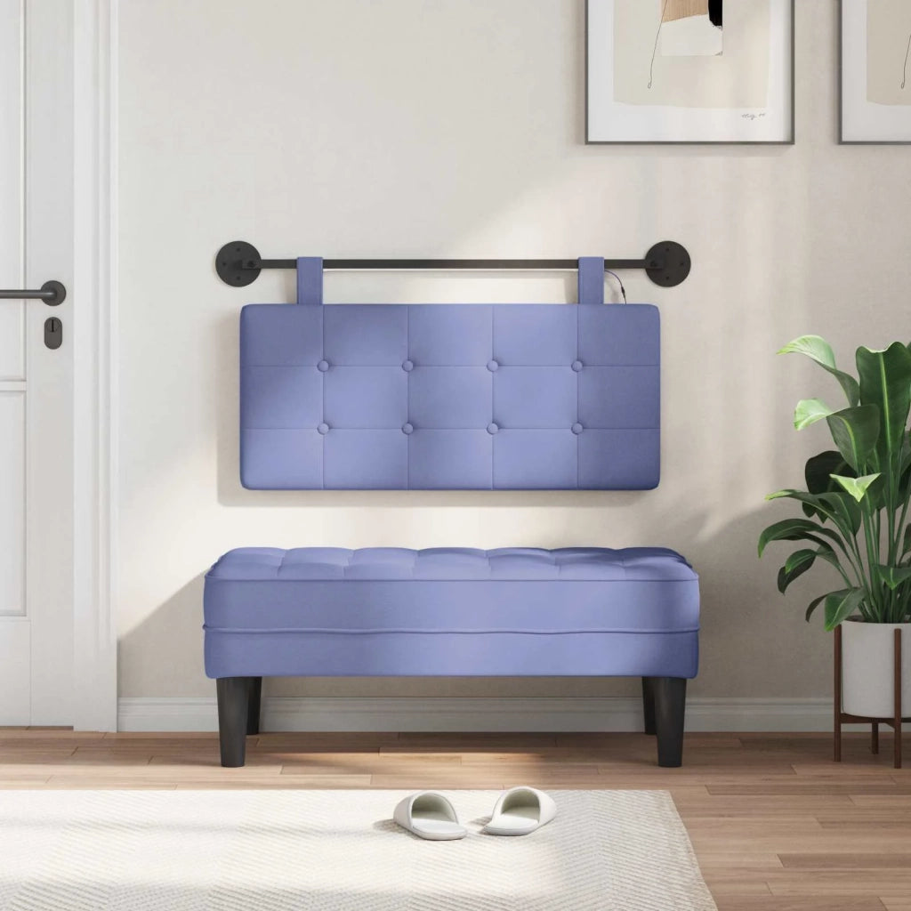 Testiera sospesa Con luce LED Blu jeans Tessuto 3424356