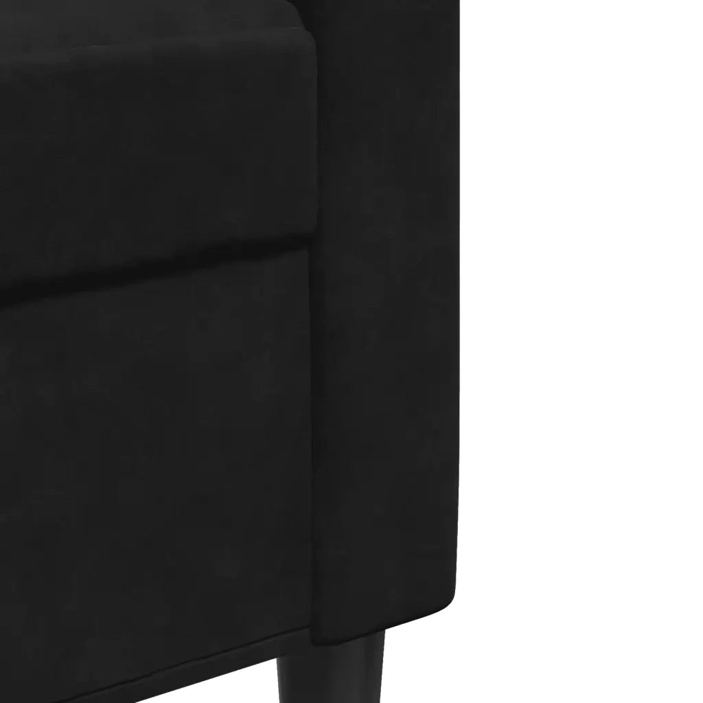 Divano | Divano da soggiorno | Sofa a 3 Posti Nero 180 cm in Velluto