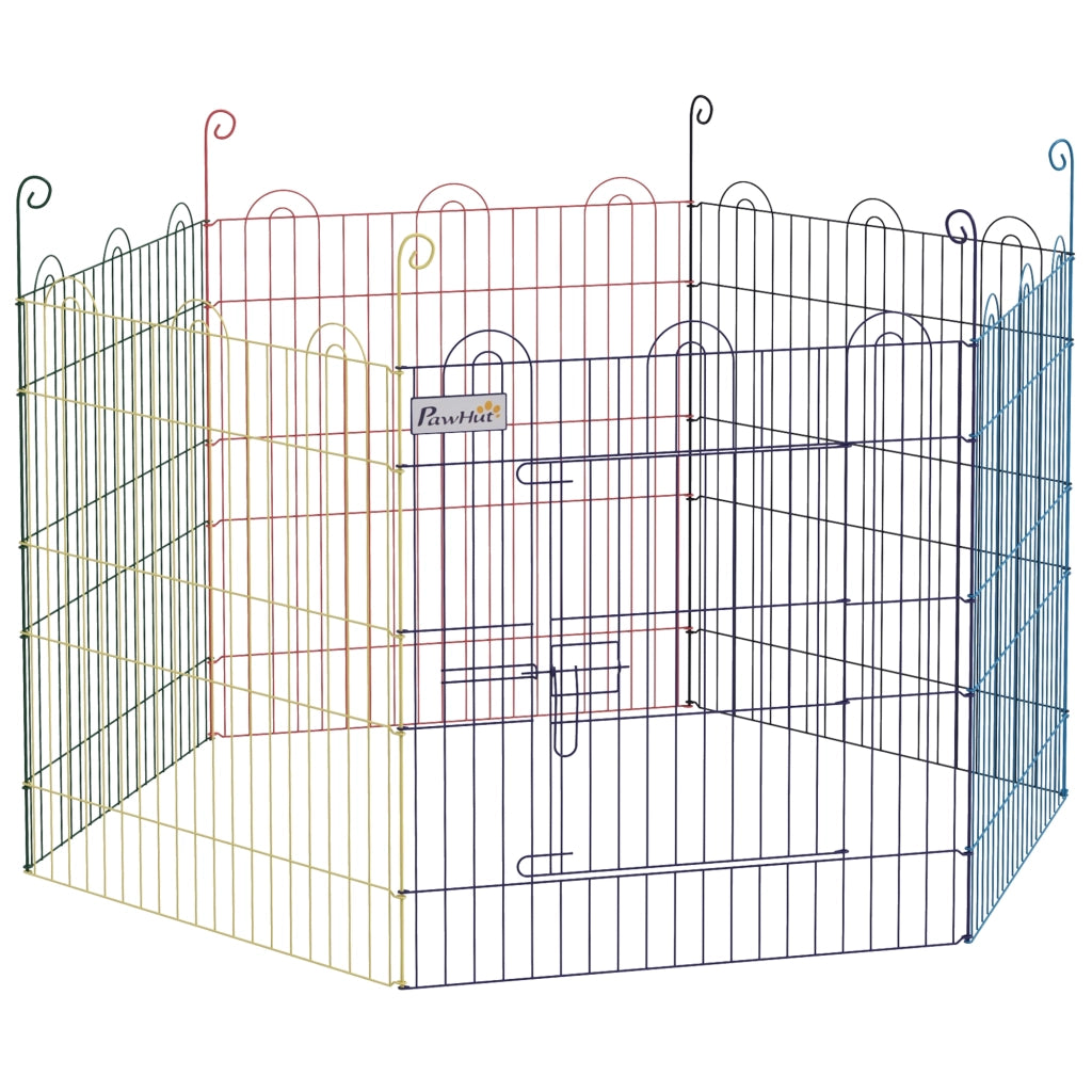 Cancello per Cani a 6 Pannelli ¨C zephmum ¨C Metallo, ?120x60 cm, Grigio