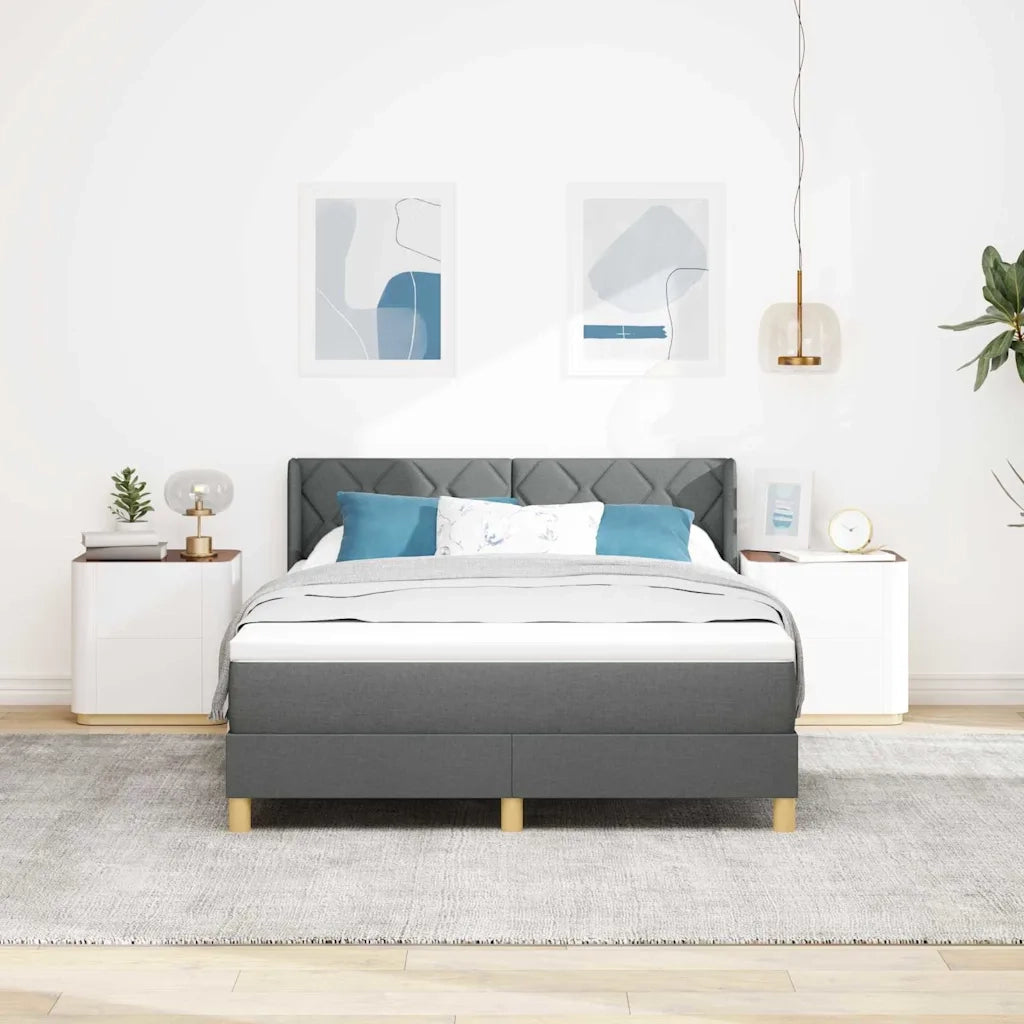 <strong>Letto a Molle< / strong> Grigio scuro 140 x 190 cm 3341350
