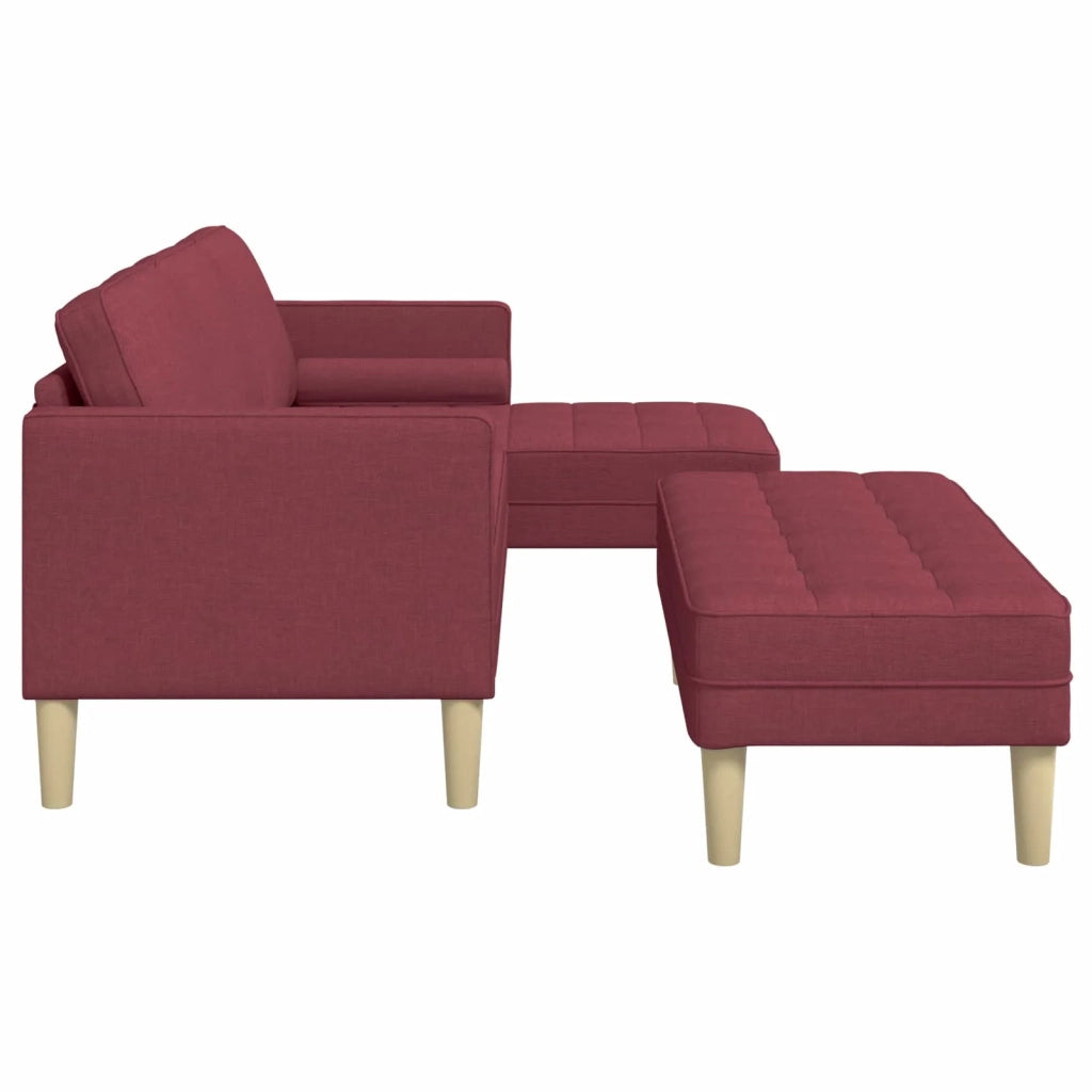 Set di divani 2 pz Rosso Vino Poliestere 3329255