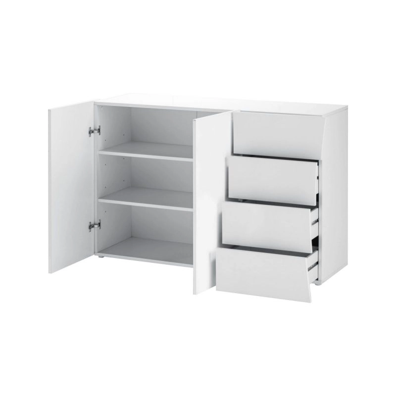 Mobile Multiuso – 2 ante/4 cassetti – Bianco Lucido