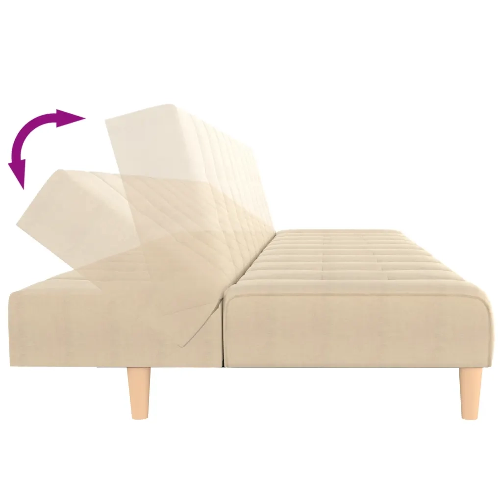 Divano letto | Sof¨¤ letto | Letto singolo a 2 Posti Crema in Tessuto
