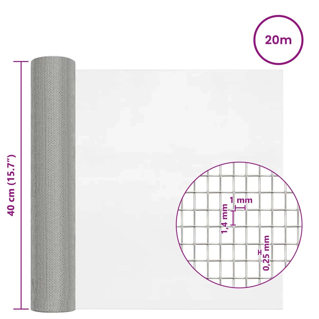 Rete per schermatura 40 x 2000 cm 18 Mesh Argento 42039604