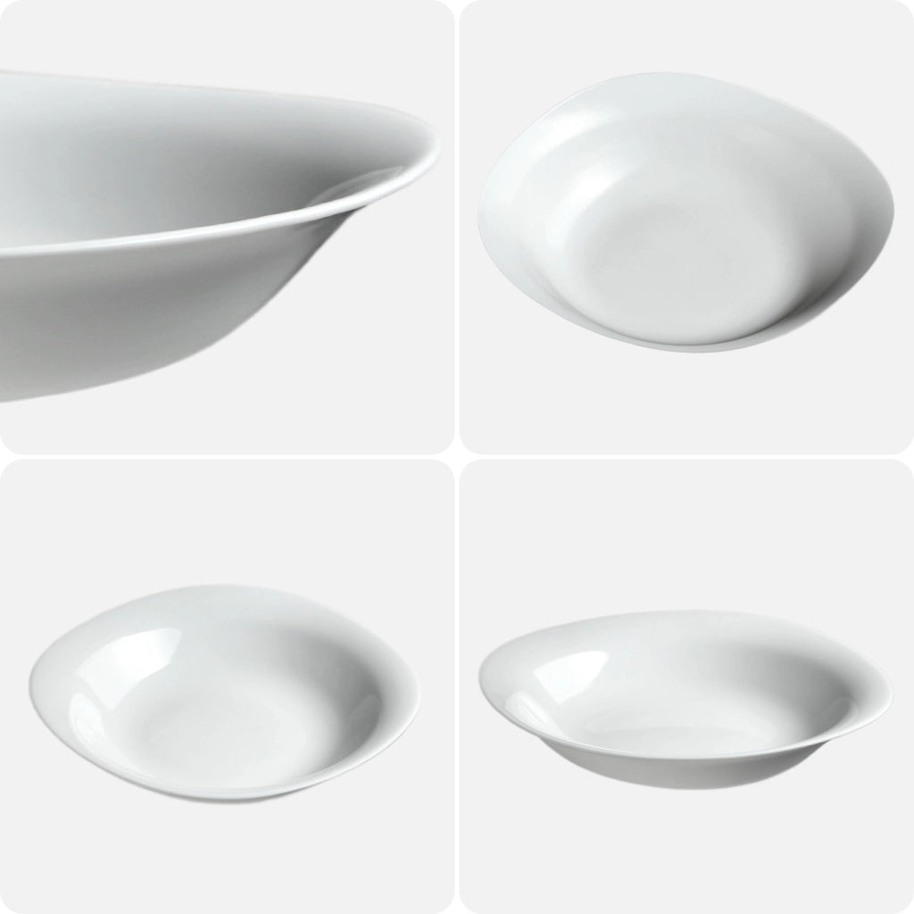 Set di stoviglie KADAX da 12 piatti, colore bianco