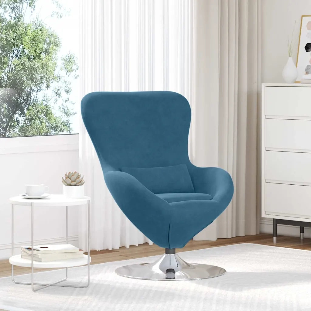 Poltrona | Sedia Relax uovo Blu Velluto