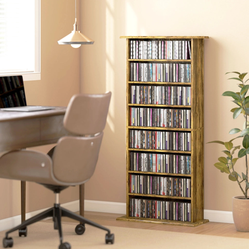 Libreria per CD e DVD ¨C Xylo ¨C 8 scomparti 6 ripiani regolabili marrone