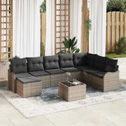 Set Divano da Giardino 9 pcs Grigio polyrattan 3354498