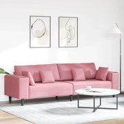 Divano Rosa 250 x 77 x 76 cm Velluto 3335156