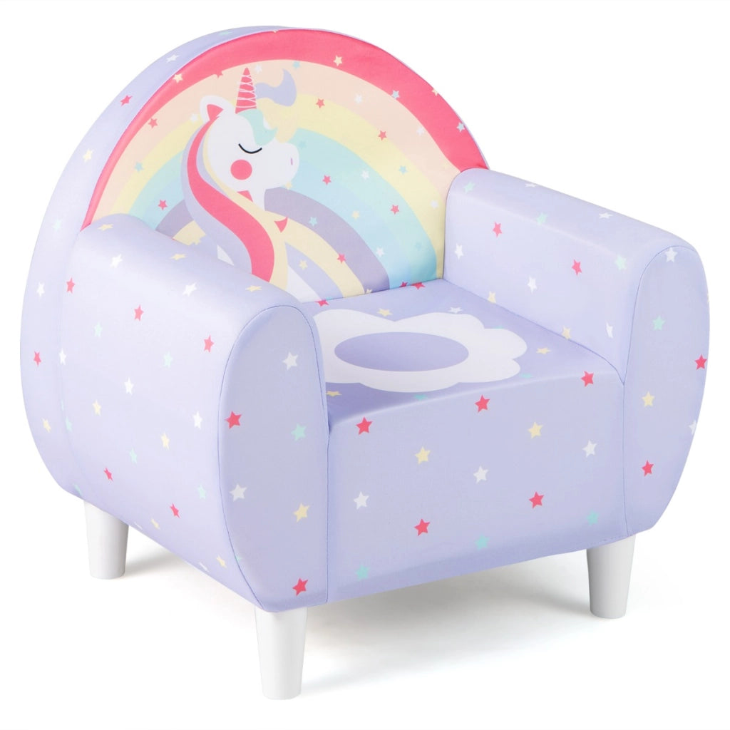 Sofa per bambini con tema unicorno colorato, Divano per bambini per ragazzi ragazze Lilla-Divani per bimbi