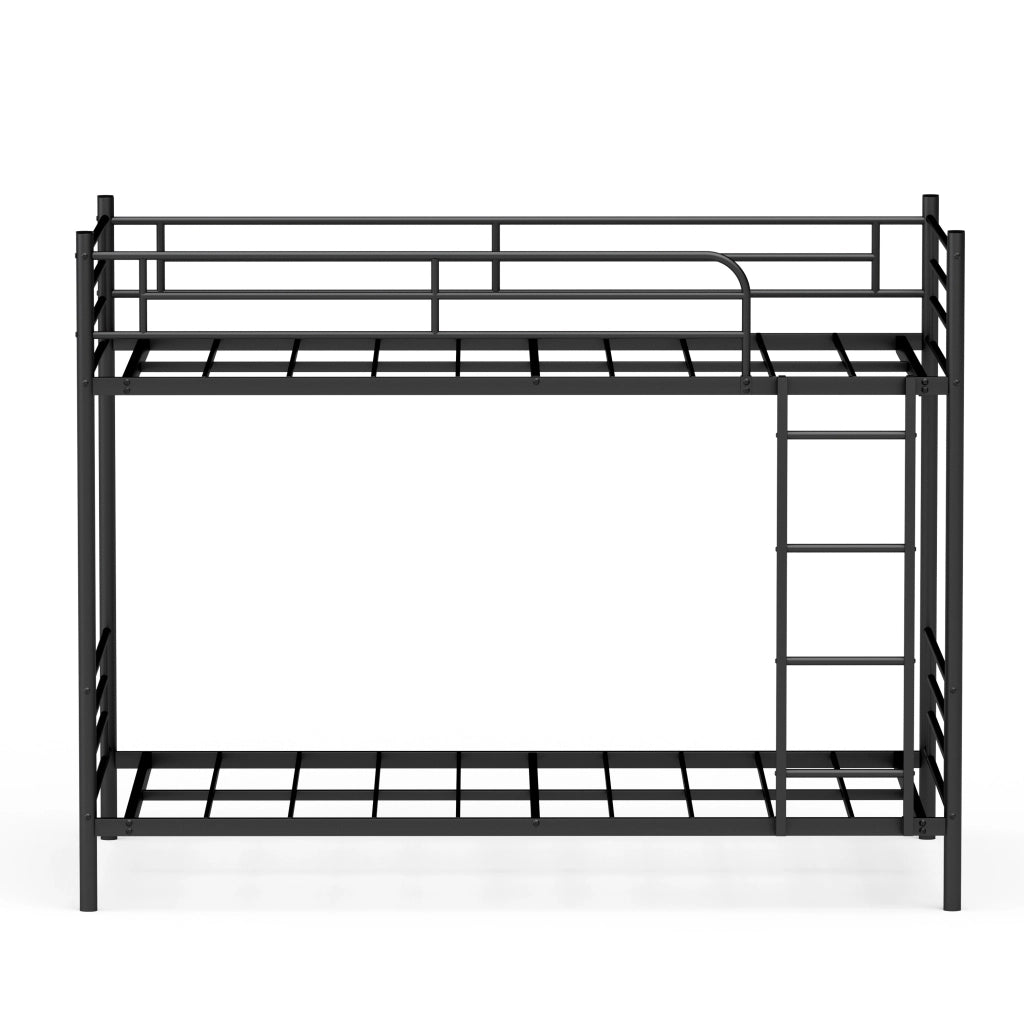 Letto castello 90x190 scala metallo ringhiera alta ferro nero