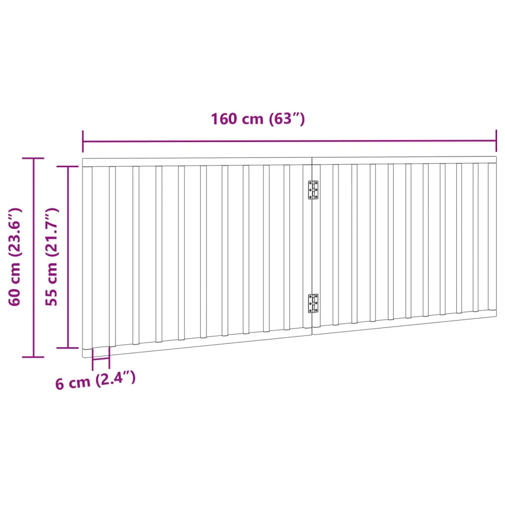 Cancelletto per cani pieghevole 2 pannelli 160 cm in legno di pioppo 352176