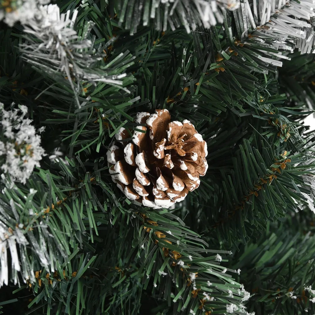 Albero di Natale Artificiale-Albero Natalizio con Base Verde 150 cm PVC 999851