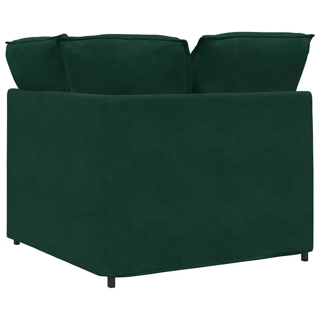 Modulo Angolare Divano Modulare con Cuscini Verde Scuro 100 cm CFW7980881