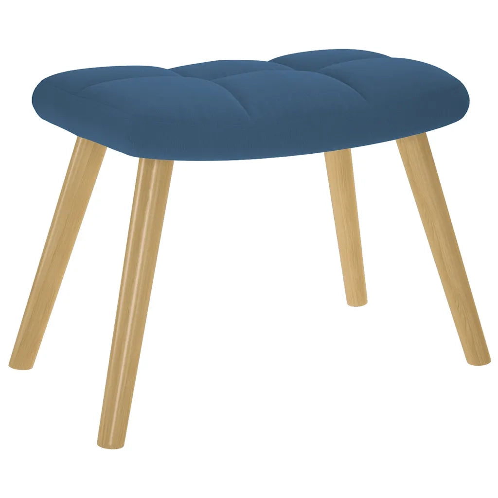 Poltrona Relax con Poggiapiedi Blu in Tessuto 4016786