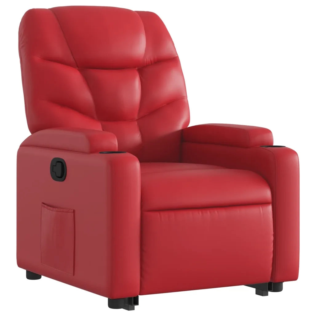 Poltrona Alzapersona Reclinabile Rosso in Similpelle 3204663
