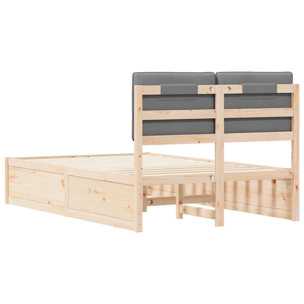 Letto con Testiera Rivestita-Struttura Letto con Testiera Grigio chiaro 120 x 200 cm 555752