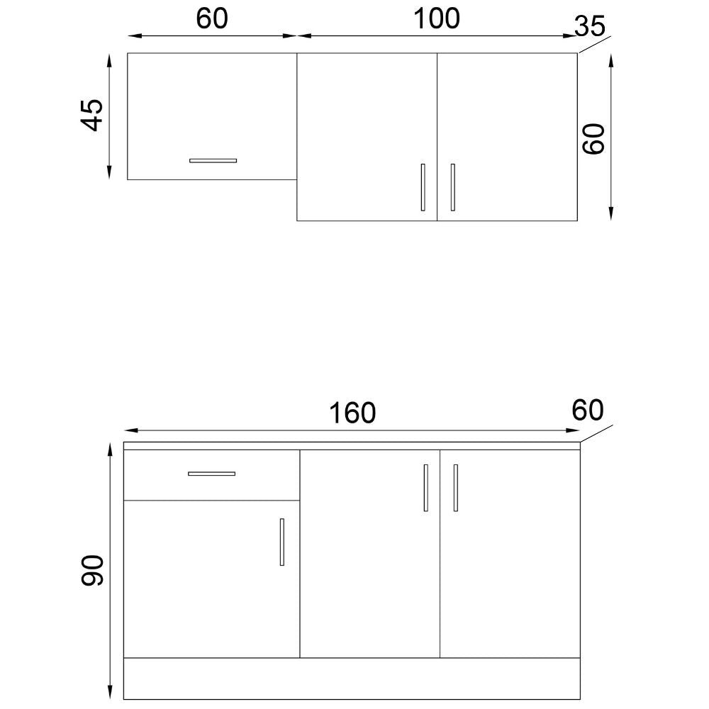 Cucina 160 cm Isernia con elettrodomestici colore rovere
