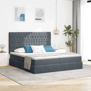 Letto con Contenitore Grigio scuro 180 x 200 cm Velluto 3372258