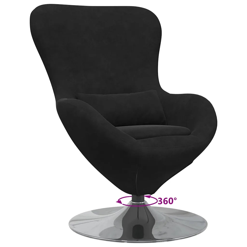 Poltrona | Sedia Relax uovo Nero Velluto