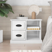 Comodino-Tavolino da notte Bianco Lucido 60x35,5x45 cm