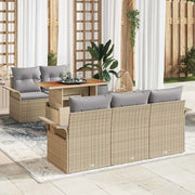 Set Divano da Giardino 6 pcs Beige e Grigio Chiaro polyrattan 3349272