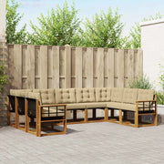 Set di divani da esterno con cuscino 9 pcs Naturale e Beige 3369056